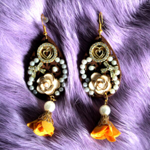 Aurora Luxe oorbellen bruin & oranje