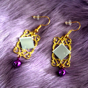 Celestial Elegance - Handgemaakte Statement Oorbellen paars