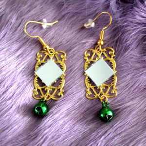 Celestial Elegance - Handgemaakte Statement Oorbellen groen