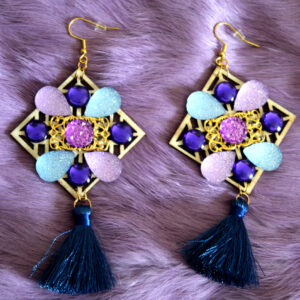 Elegance Blossom oorbellen paars